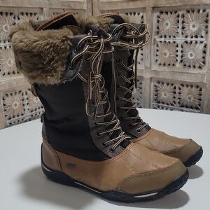 Winter Boots Pajar Canada Womens Genevieve Honey And Dark Brown Sz 9.5